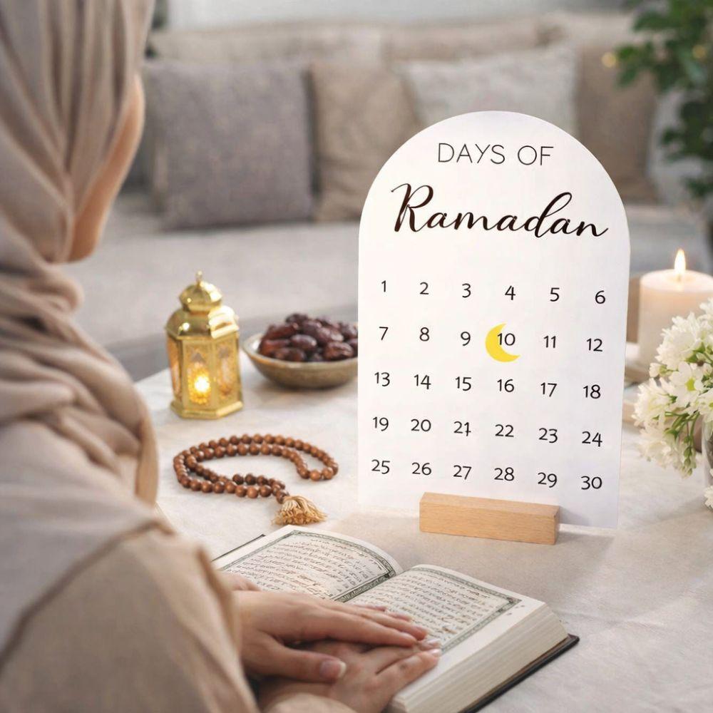 30 Days Countdown Calendar Acrylic Ramadan Table Ornament Eid Mubarak Decor  Home Table Decor
