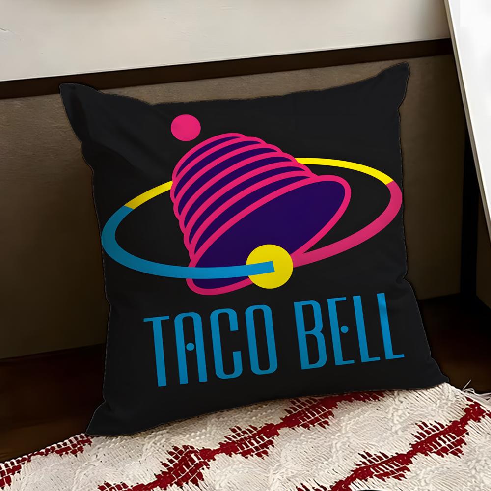 Mexican Flavor TTaco BBell Cushion Cover Reversible Soft Durable Pillow Cover Home Car MultiScene Use for Daily Comfort