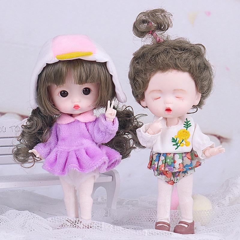 Doll Curly Hairband Cute Expression Dress Up Princess Play House Toy Birthday Gift