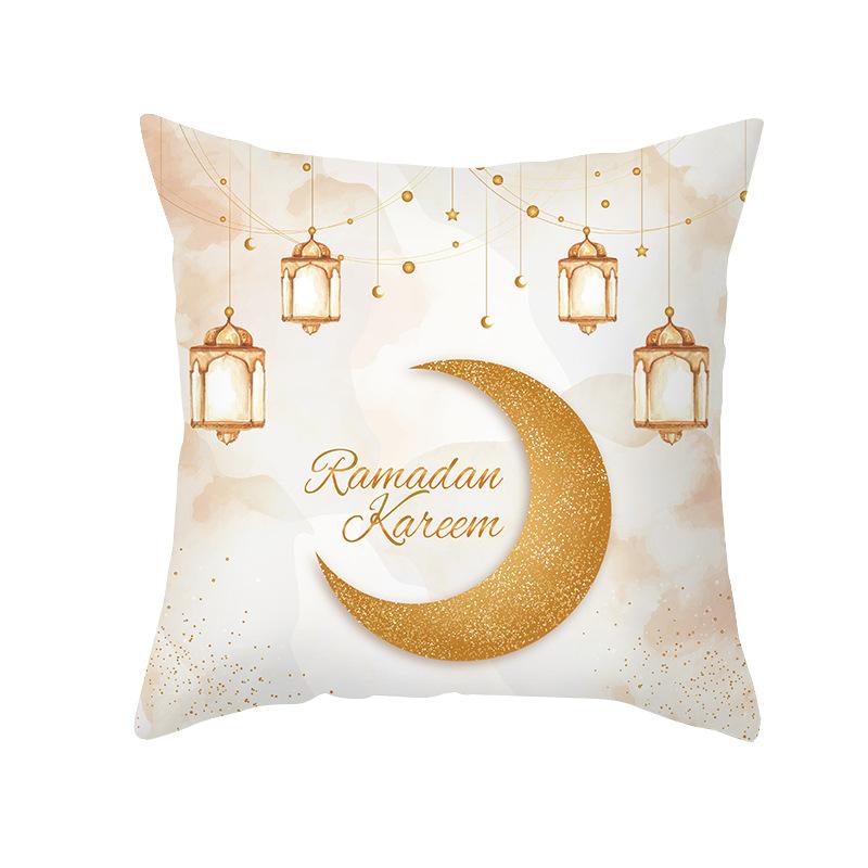 2024 Eid Mubarak Pillowcase Decor for Home Sofa Cushion Cover Islamic Ramadan Kareem Decoration Mosque Muslim Pillow Cover Gifts