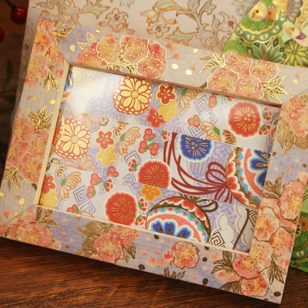 Yubbaex Gorgeous Embroidered Washi Tape with Gold Wide 15 Perfect for Gift DIY and Notebook Decorations Foil, Width, Rolls, Thin, Wrapping, Crafts,