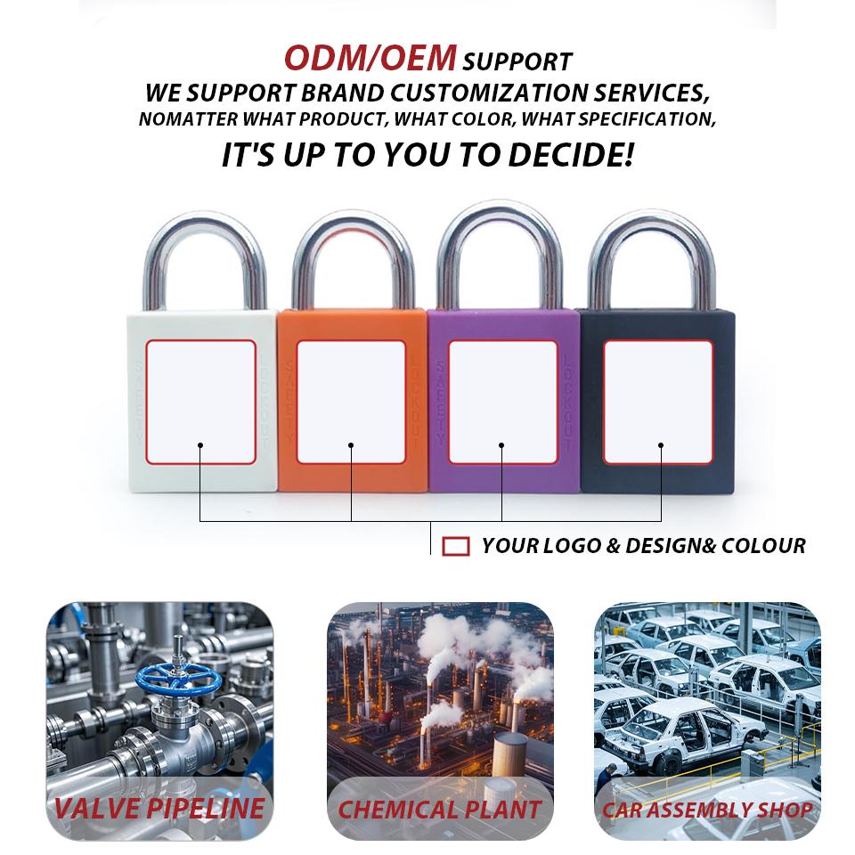 OEM Brand High Security Steel Shackle Industrial Safety Lockout Padlock High Quality Industrial Safety Loto Safety Padlock