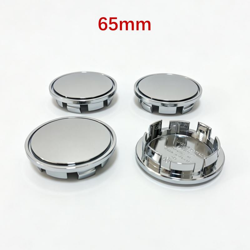 4 pezzi 68mm 65mm 60nmm 56mm 50mm 49mm 48mm Nero Cromo Argento Base Vuota Coprimozzo per Modifica Auto Universale Senza Logo Coprimozzo