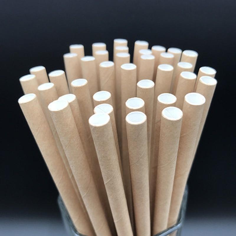 25/50PCS Disposable Paper Straws for Baby Shower Wedding Party Birthday Party Decoration Supplies Vintage Drinking Straws