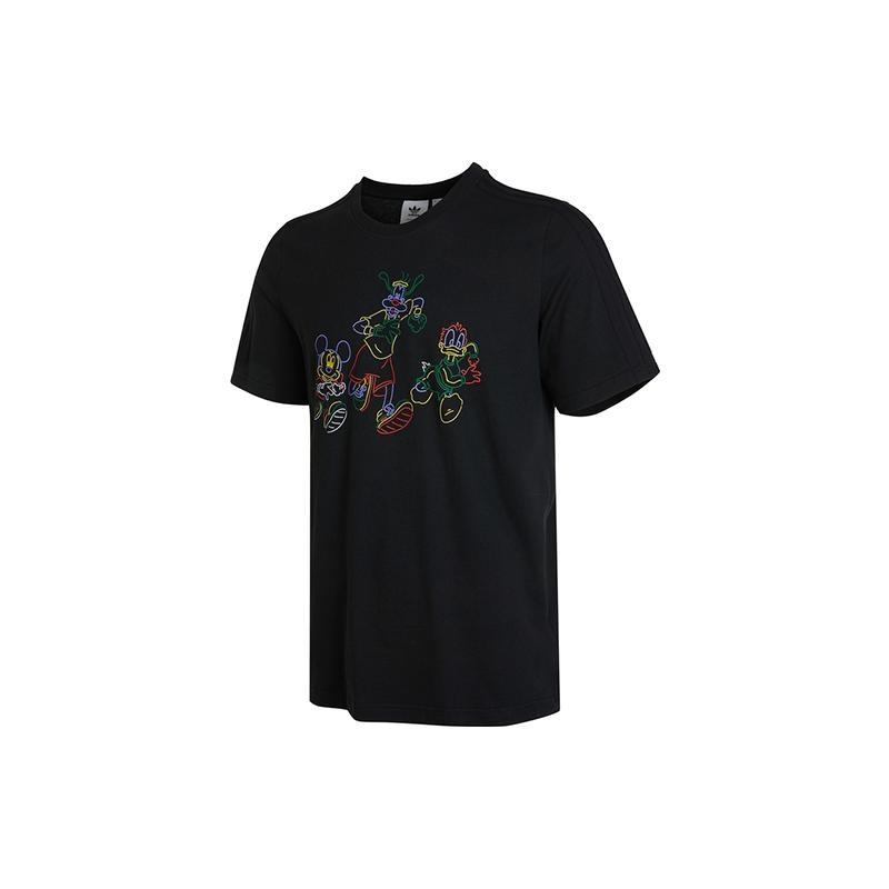 adidas originals x Disney Crossover Mickey Cartoon Printing Round Neck Short Sleeve Black Men s HF4932 S
