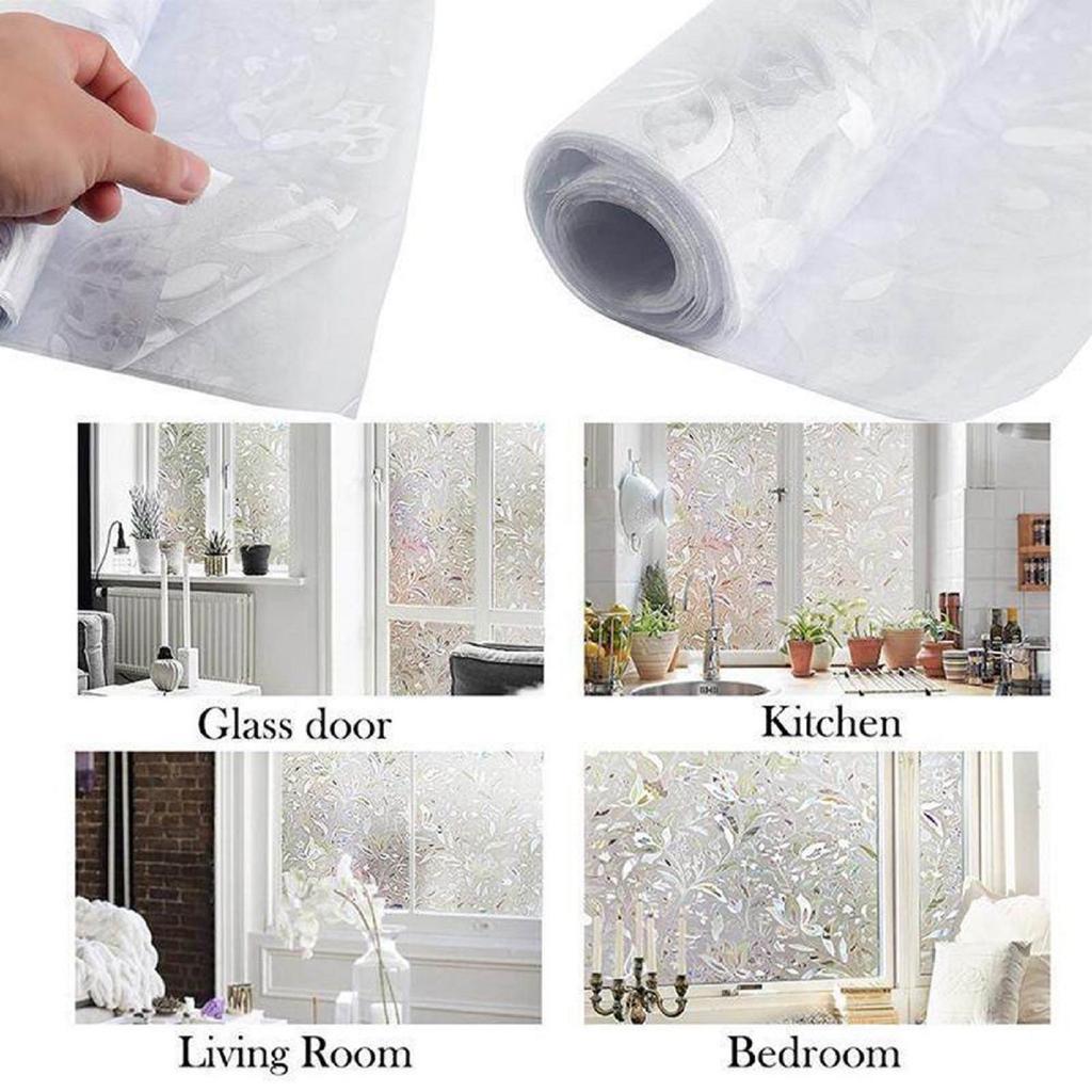 Static Adhesive Free Transparent Opaque Tulips Privacy Film Glass Film