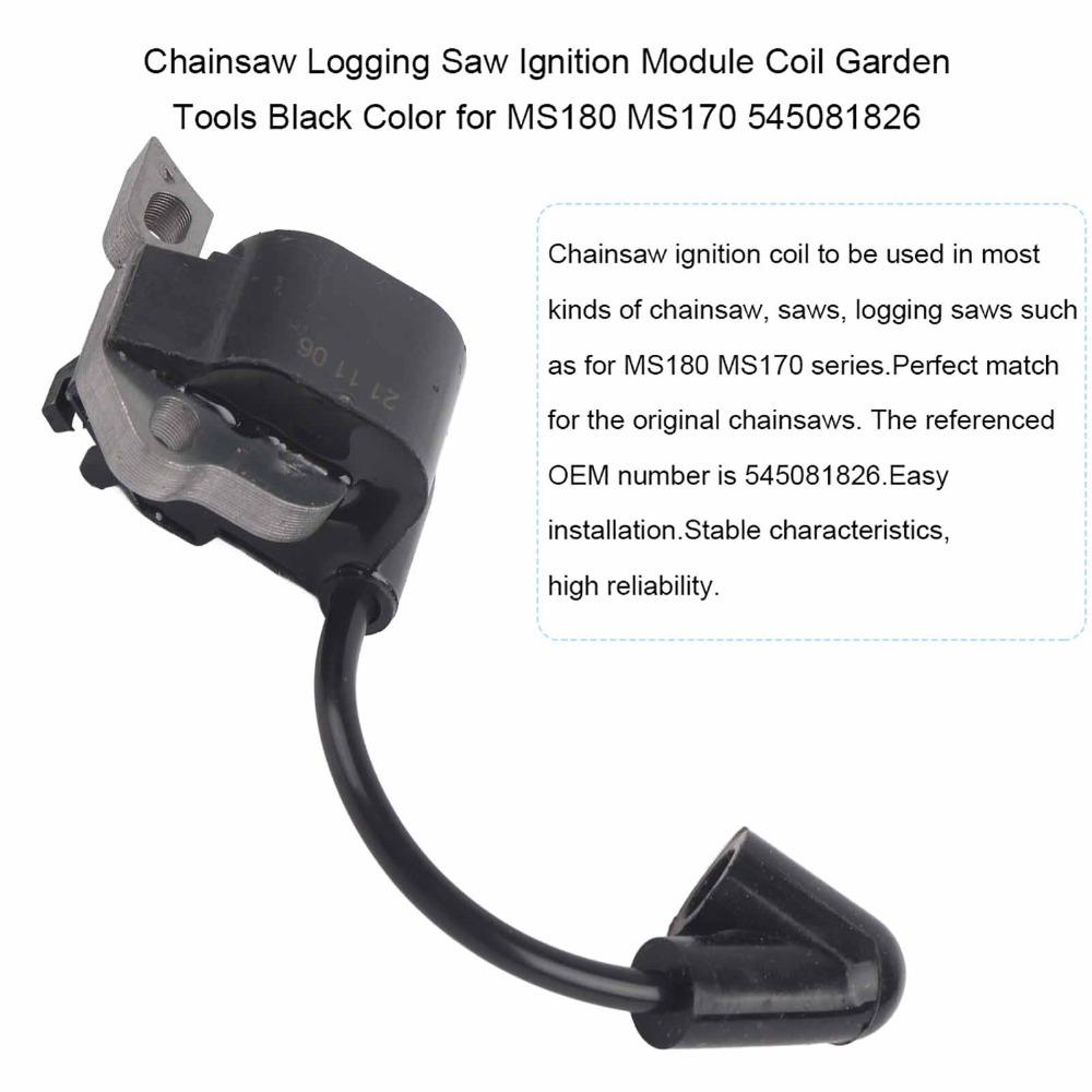 Compact Ignition Coil Module Black Ignition Coil Replacement Chainsaw Electrical Part  Garden Tools