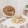 Stylish Summer Wide Brims Straw Hat With Pineapple Lace Bowknot For Women Breathable Outdoor Beach Sun Protection