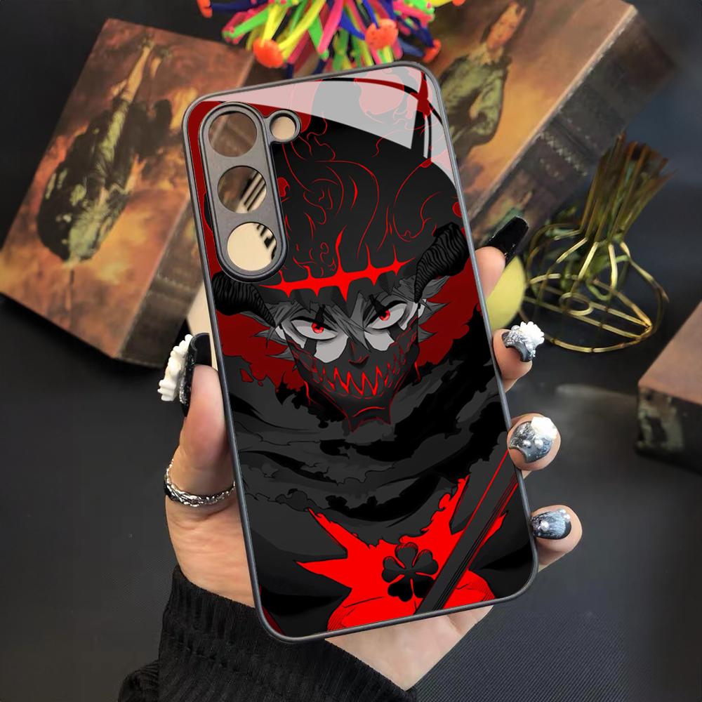 Anime Black Clover Telefon Kılıfı Samsung Galaxy S25 S24 S23 S22 S20 S21 Note20 Ultra Plus Fe İçin Renkli Gümüş Kapak
