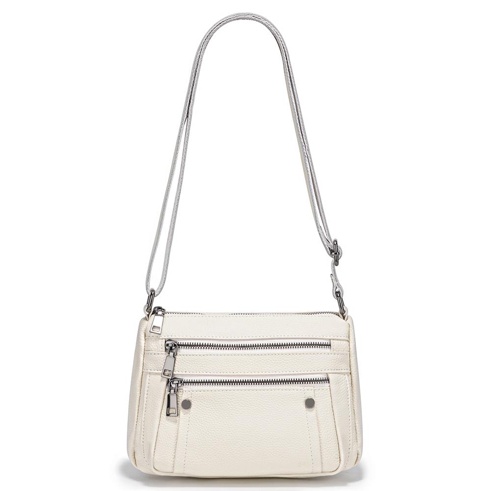 Zency Роскошная кожаная сумка через плечо для женщин, дизайнерская сумка бежевый