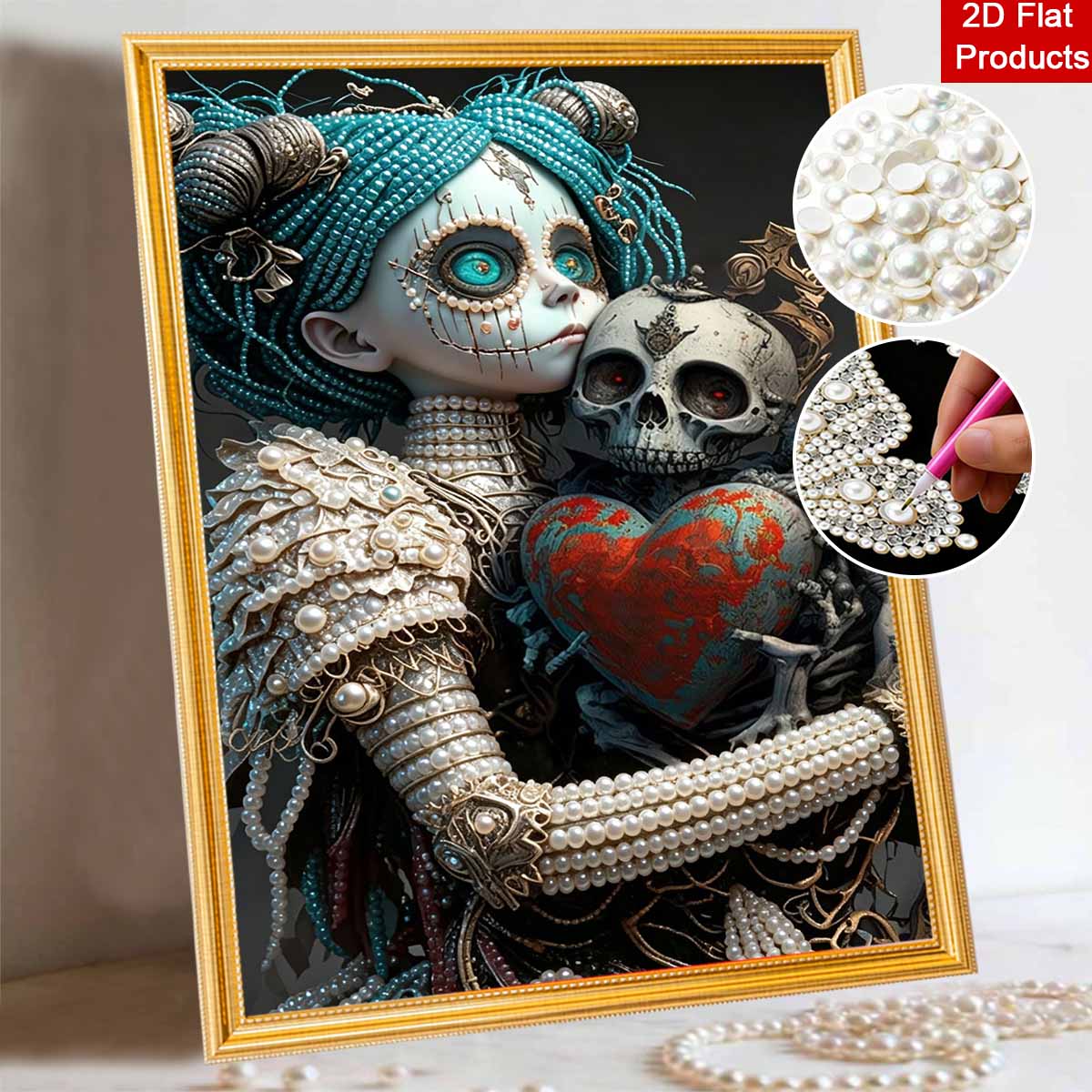 Halloween pearl gothic fantasy portrait art full pearl handmade diy home decorations 30x40