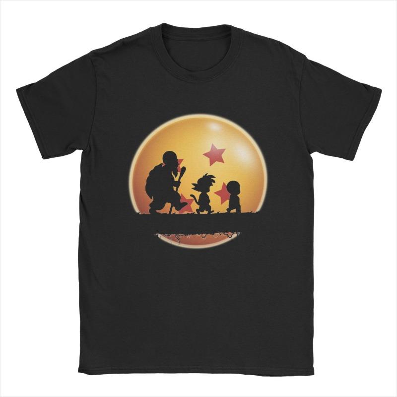 

Anime Tshirt Mens Summer New Dragon Ball Master Roshi Pattern Short Sleeved Casual Street Wear Loose and Comfortable Top - Me... S разноцветный