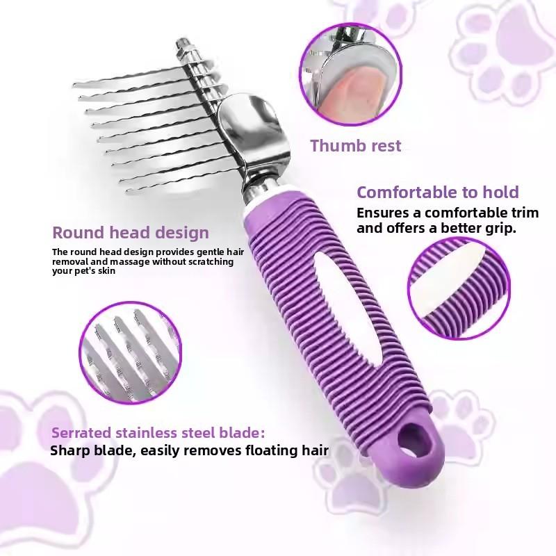 Pet Grooming Stainless Steel Dog Comb For Detangling And Cleaning For Pets And Cats