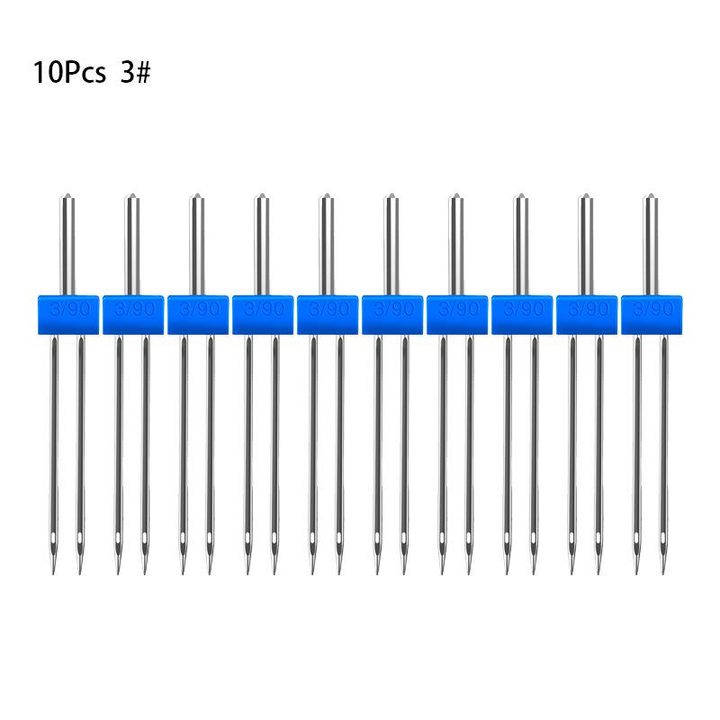 

10pcs Household Sewing Machine Double Needles 3mm Stitch Spacing Compatible with Various Sewing Machines for Durable Stitching One Size