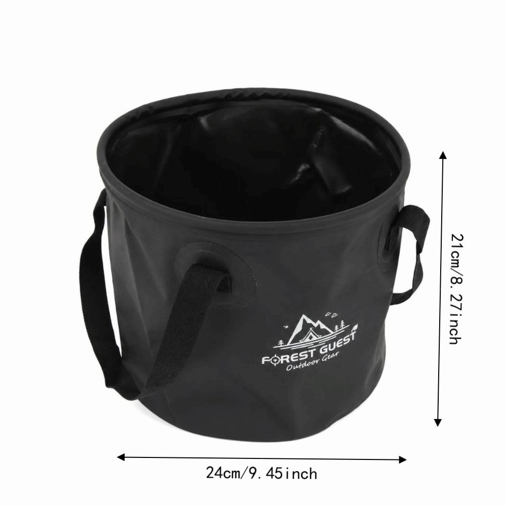 10L Capacity Collapsible Bucket PVC Mesh Fabric Portable Water Container  Camping Use