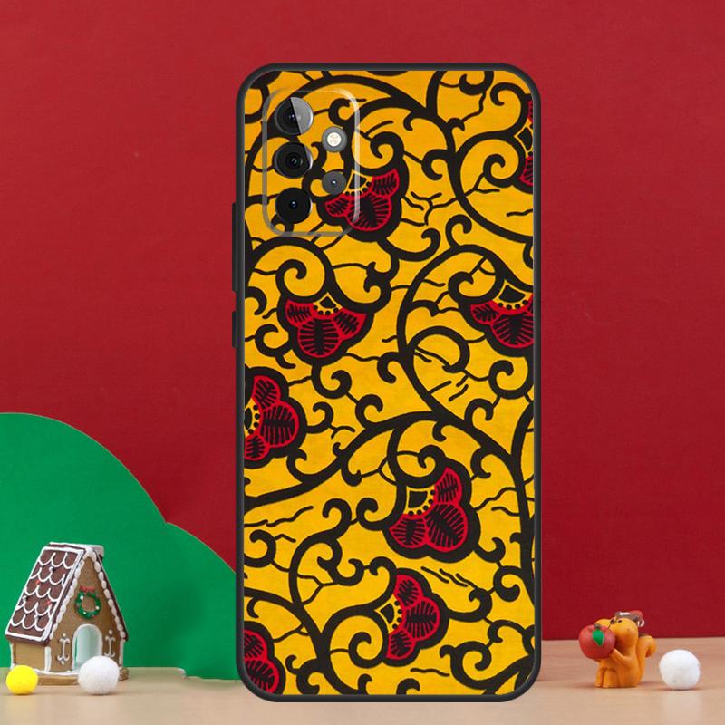 African Wax Pattern Fabric Case For Samsung Galaxy A56 A33 A13 A36 A23 A52 A32 A12 A54 A34 A14 A16 A53 A15 A35 A55 A17