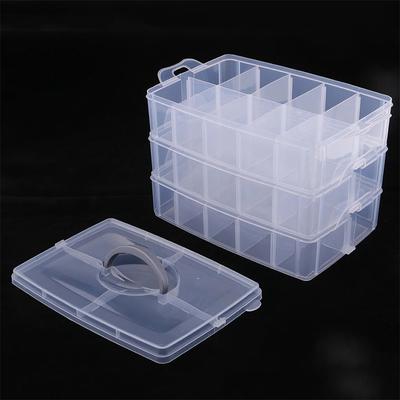 3 Layer Stackable Plastic Jewelry Beads Box Organizer Storage Case Container