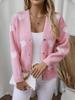 Fuzzy Women's Knitwear: Heart Single-Breasted Loose Cardigan - Autumn/Winter 2024