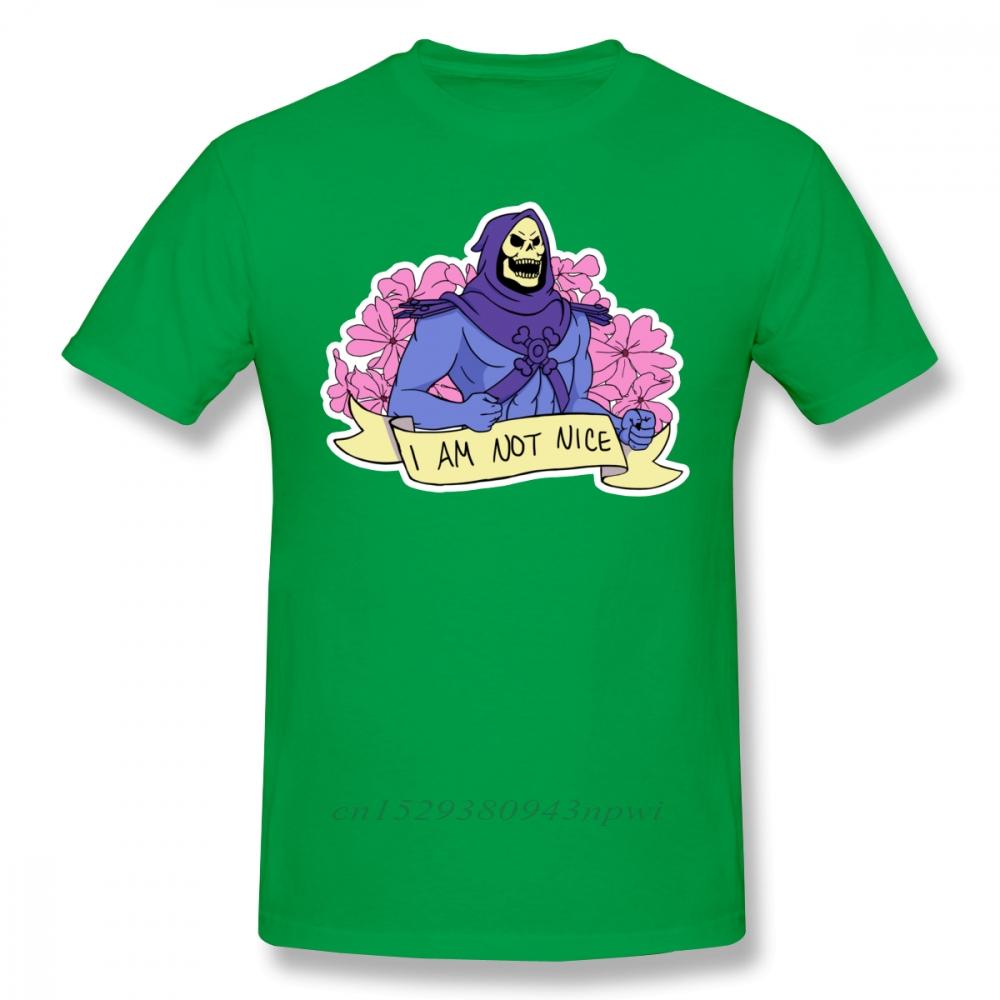 Skeletor T Shirt I AM NOT NICE TShirt Printed Man Tee Shirt Oversize 100 Cotton Cute Summer Short Sleeve Tshirt