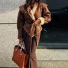 2026 European & American Women's Lace-up Leather & Fur Jacket – Autumn/Winter Fashion