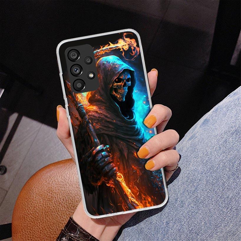 Reaper Skull Skeleton Gun Phone Case For Samsung Galaxy A17 A16 A15 A14 A13 A57 A56 A55 A54 A53 A37 A36 A35 A34 A33 A26 A25 A24