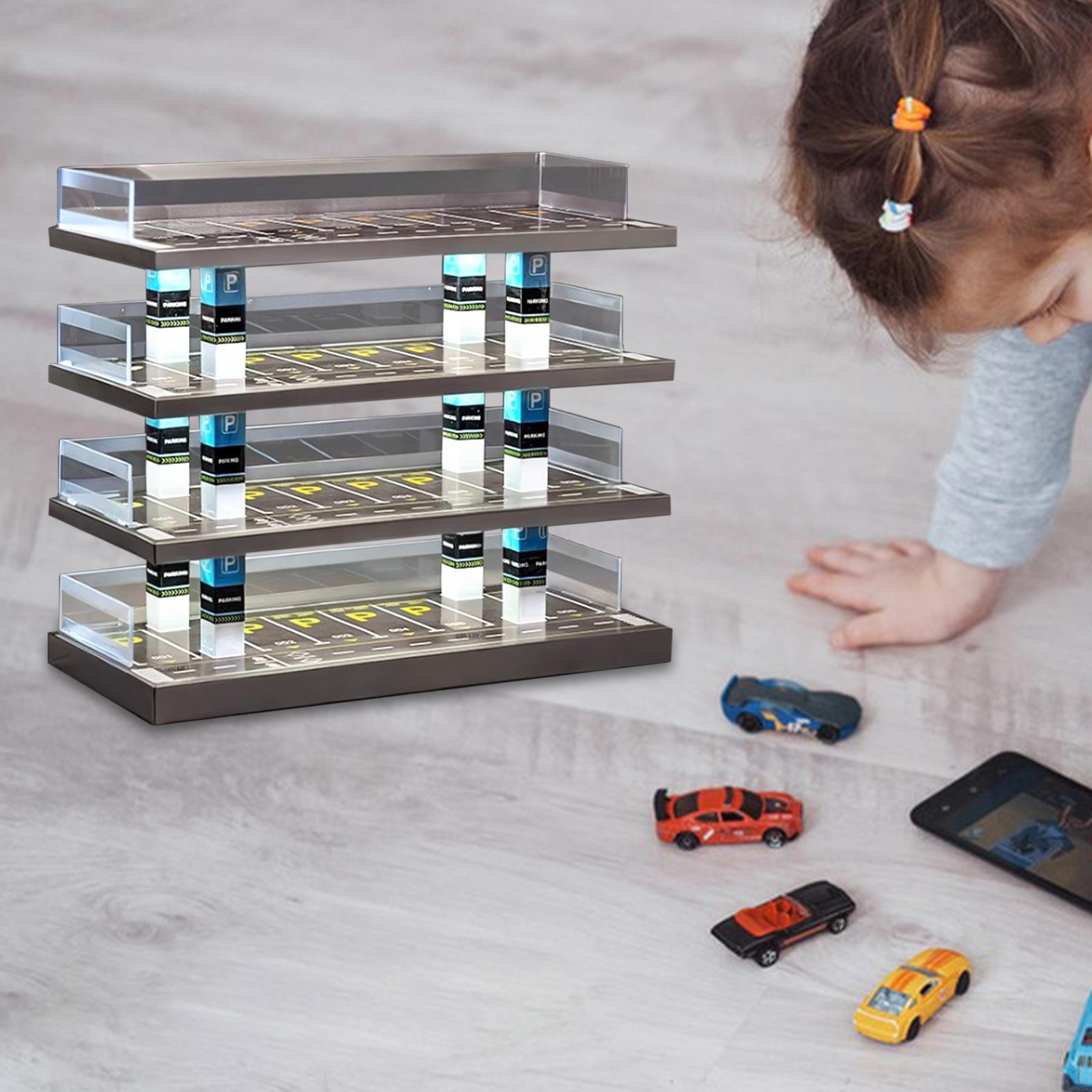 

1/64 Диорама Витрина для автомобилей Литой гараж Миниатюрные модели автомобилей Коробка для хранения Контейнер Сплав 4 layers