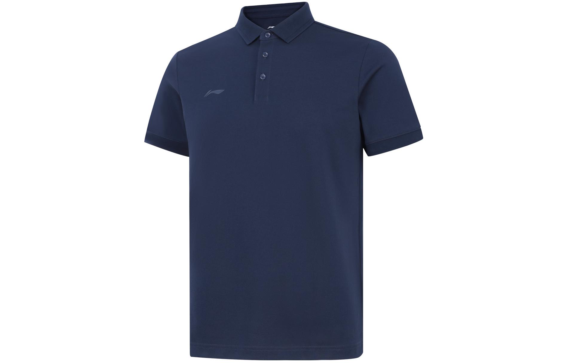 Li Ning Polo Shirt Men s Dark Ship Blue APLU195-2 S