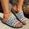 Fashion Fashion Plus Size 35 43 Color Block Round Head Thick Bottom Beach Slippers For Women New Summer 2025 Casual Footwear Leopard