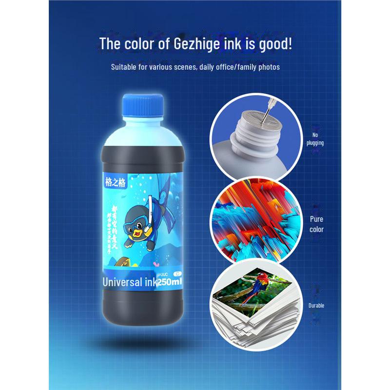 Gezhige 500ML Ink Cartridge for HP, Epson, Canon Inkjet Printers