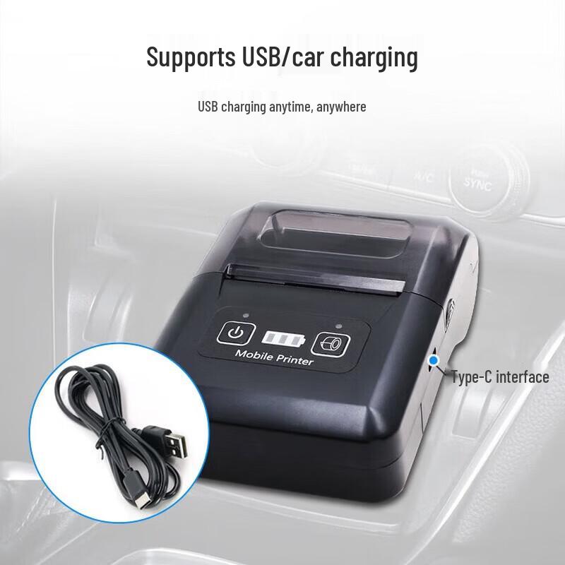 Dongwei Portable Bluetooth Receipt Printer CN Plug (adapter Included)