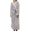 Women's Winter Lengthened Bathrobe Splicing Home Clothes Long Sleeved Robe Coat