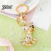 Alloy Keychain Pendant Rhinestones-Encrusted Cartoon Puppy Charm Key Chain Durable