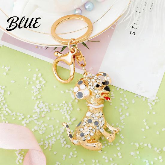 Alloy Keychain Pendant Rhinestones-Encrusted Cartoon Puppy Charm Key Chain Durable