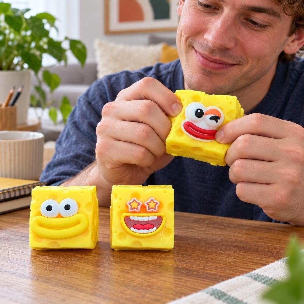 Pølsemund Ost Klemte Terning Sprød Ost Fidget Legetøj Ost Squishy Legetøj til Børn Voksne