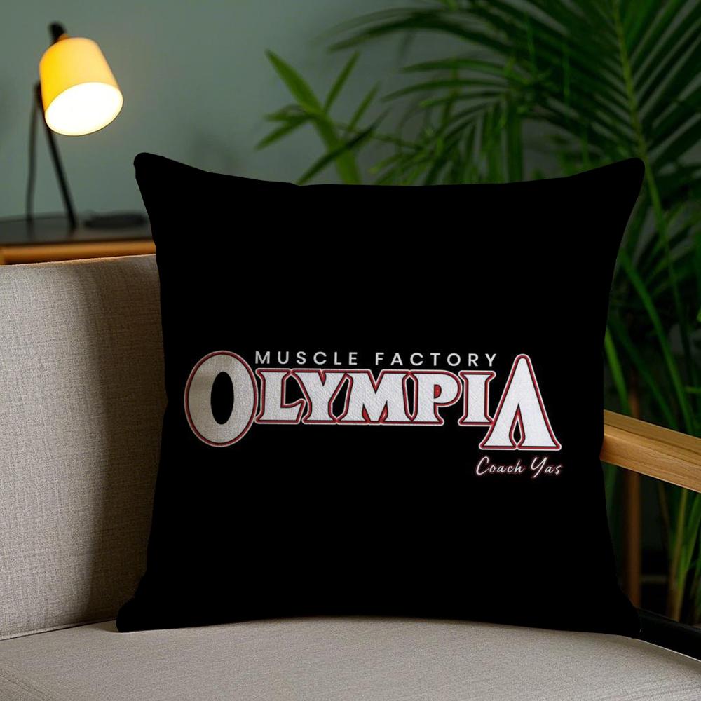 Brand M-Mr. O-Olympia Cushion Cover Plush Fabric Soft Double-Sided Printed Sofa Pillow Case Colorfast Home Decor Gift