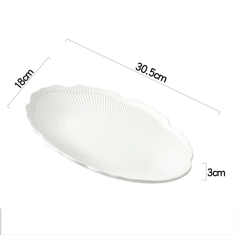 Farfurie cu dungi în formă de flori de culoare solidă Farfurie din ceramică cu friptură Farfurie cu salată Farfurii cu pește Farfurie pentru sushi Farfurii pentru desert