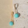 Fashion Three-color Round Imitation Jade Stone Dangle Earrings for Women Cubic Zirconia Jewelry Christmas Party Accessories