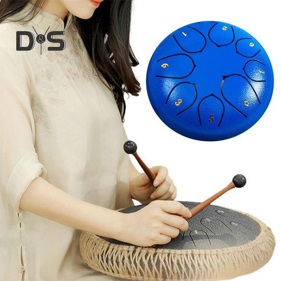 Steel Tongue Drum Rain Chime Hand Drums Sound Healing Instruments Chakra Tank Drum for Musical Education Meditation Yoga Zen