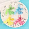 Sweet Acrylic Heart Pendant Keychain Link Chain Keyring for Purse,Handbag, Bag