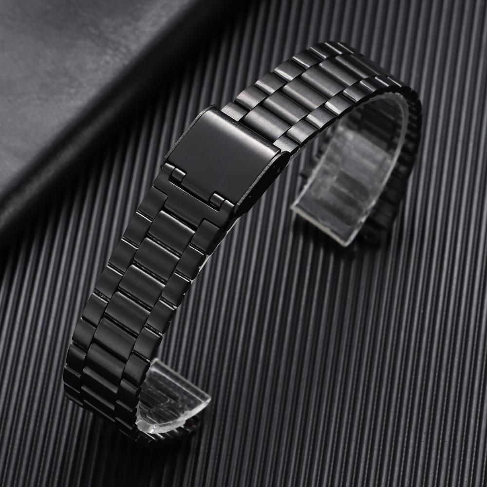 

Надтонкий Ремінець для Годинника Сталевий Ремінець для CASIO 18мм для F91W F84 F105 F108 A158 A168 AE1200/1300 B650 AQ230 Чоловічий Металевий Ремінець чорний