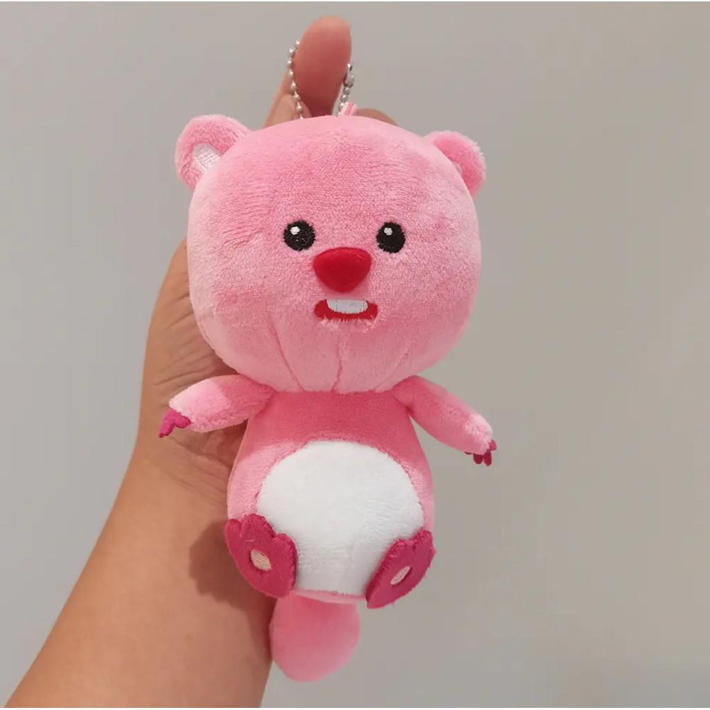 Adorable Beaver Plush Toy Loopy Soft And Short Plush Keychain 14cm Diy Hair Clip
