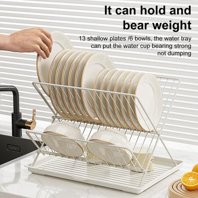 Foldable Drain Bowl Rack Collapsible Dish Drainer Extendable Dish Strainer Cutlery Holder Plate Storage Rack Kitchen Organizer