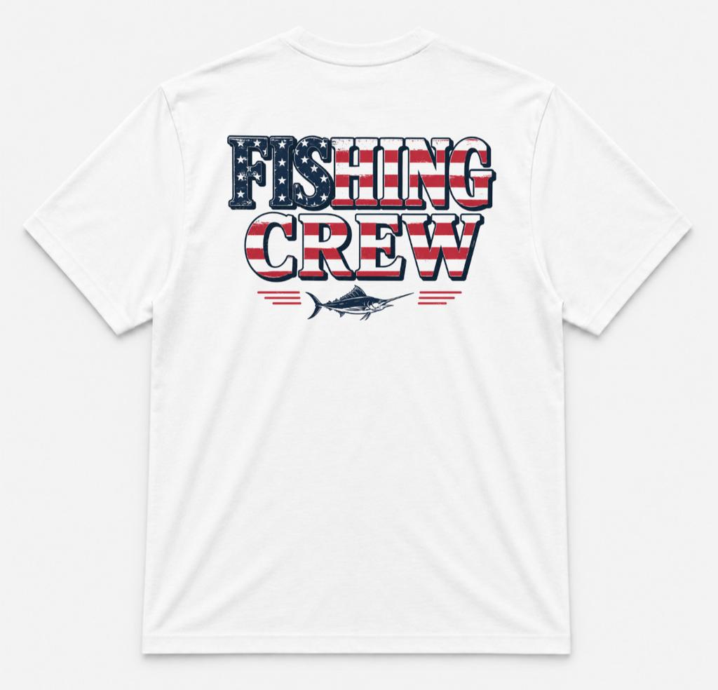 American Flag Fishing Crew Graphic T Shirt