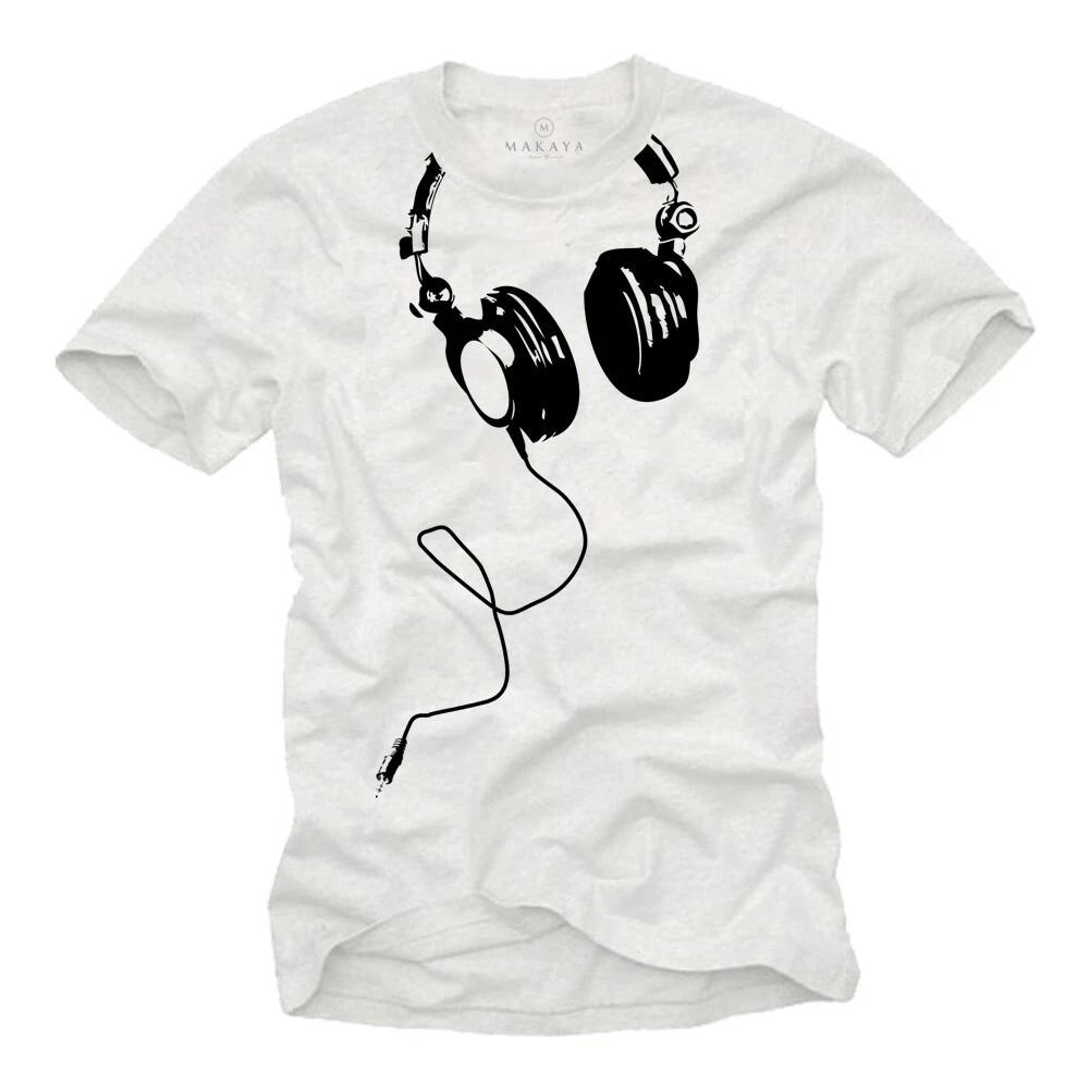 HIP HOP MUSIC DJ MEN shirt WITH HEADPHONES - SHORT SLEEVE GETTO RAP TEE 3XL