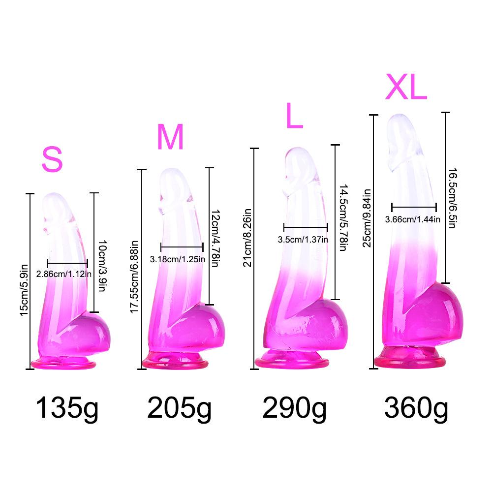 Transparent Two-Color Glass Dildo Simulation Female Masturbation Color Butt Plug Dildo Sexy Sex Product Hot Sale