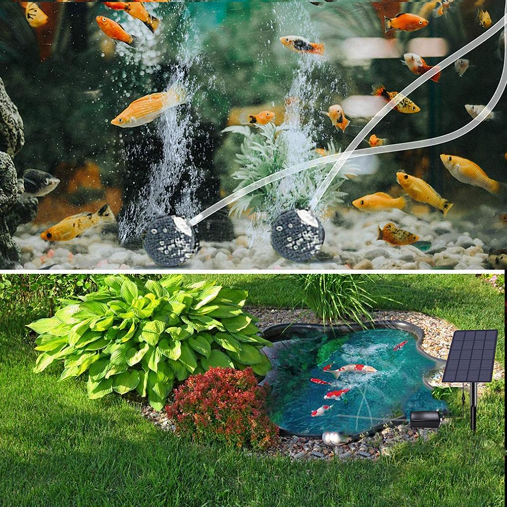 Solar Water Pond Aerator Kit 2.5W/5V Air Pump Oxygenator For Outdoor Garden Fish Pond Hydroponic 0.6L/min Solar Pump