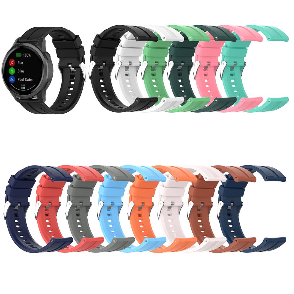 22MM Silicone WatchBand Strap For Garmin Vivoactive 4 / Forerunner 745 Smart Wristband for Amazfit GTR 47mm Bracelet WirstStrap