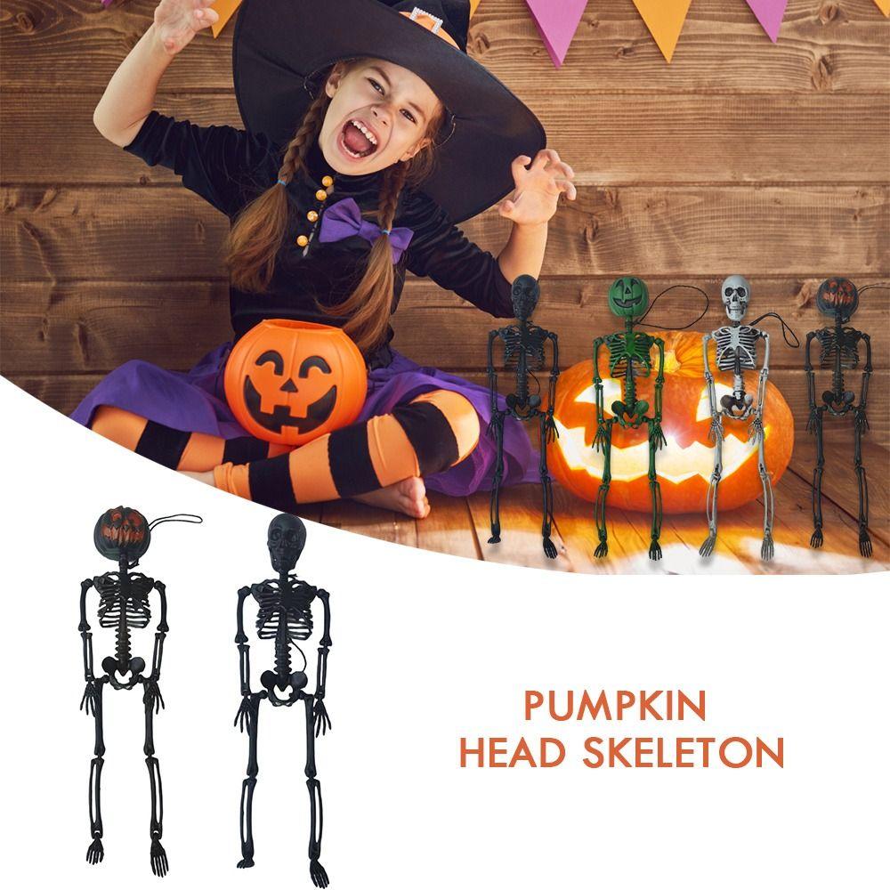 45cm High Pumpkin Head Skeleton Body Shape Human Shape Birthday Party Decoration Halloween Decorative Ornaments Birthday Party