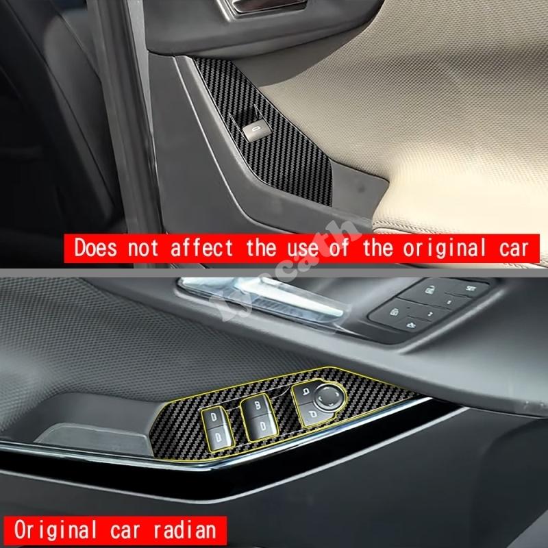 LHD For Chevrolet Equinox 2025 2026 ABS Carbonfiber Car door Armrest Window rise Switch glass Lift button control Panel cover