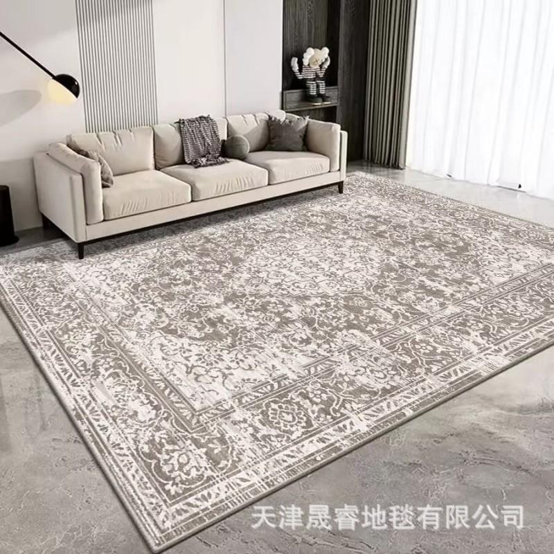 Modern Geometric Area Rug Living Room Bedroom Non-Slip Washable Soft Faux Wool Carpet Square